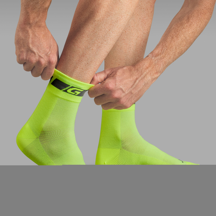 Preview: GripGrab Hi-Vis Regular Cut Sommer Socken yellow