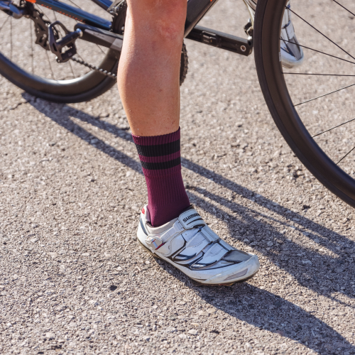 GripGrab ORIGINAL STRIPES CREW SOCKS dunkelrot