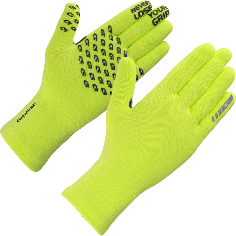 GripGrab WATERPROOF KNITTED WINTER GLOVES neongelb