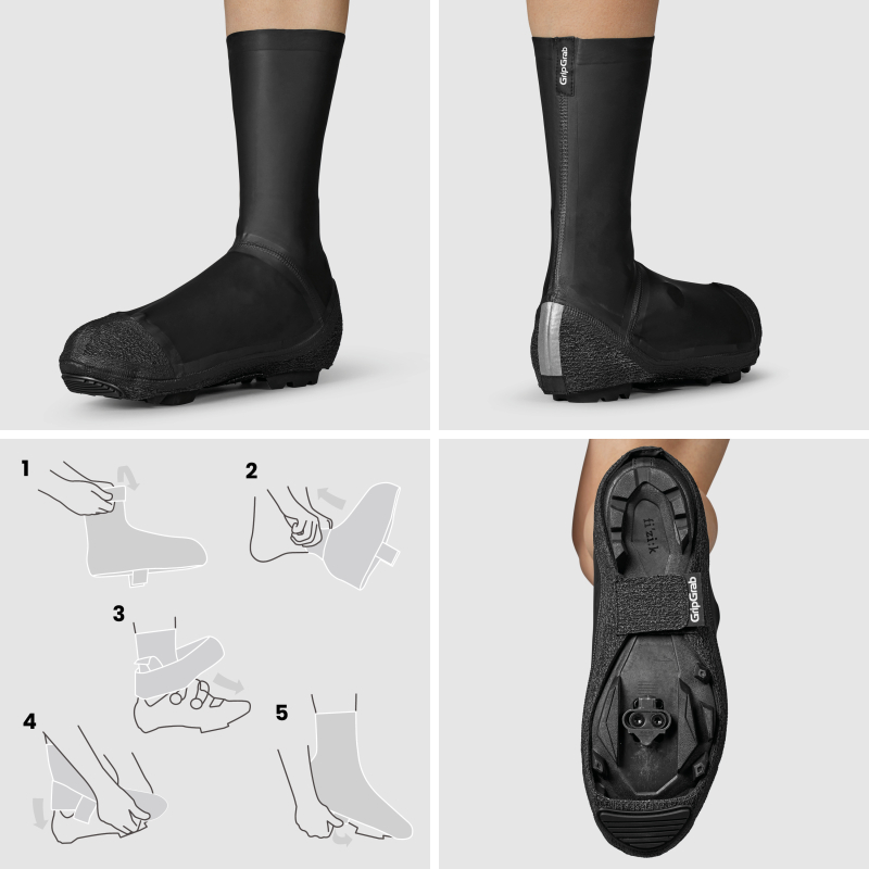 GripGrab AQUASHIELD 2 WATERPROOF GRAVEL SHOE COVERS schwarz