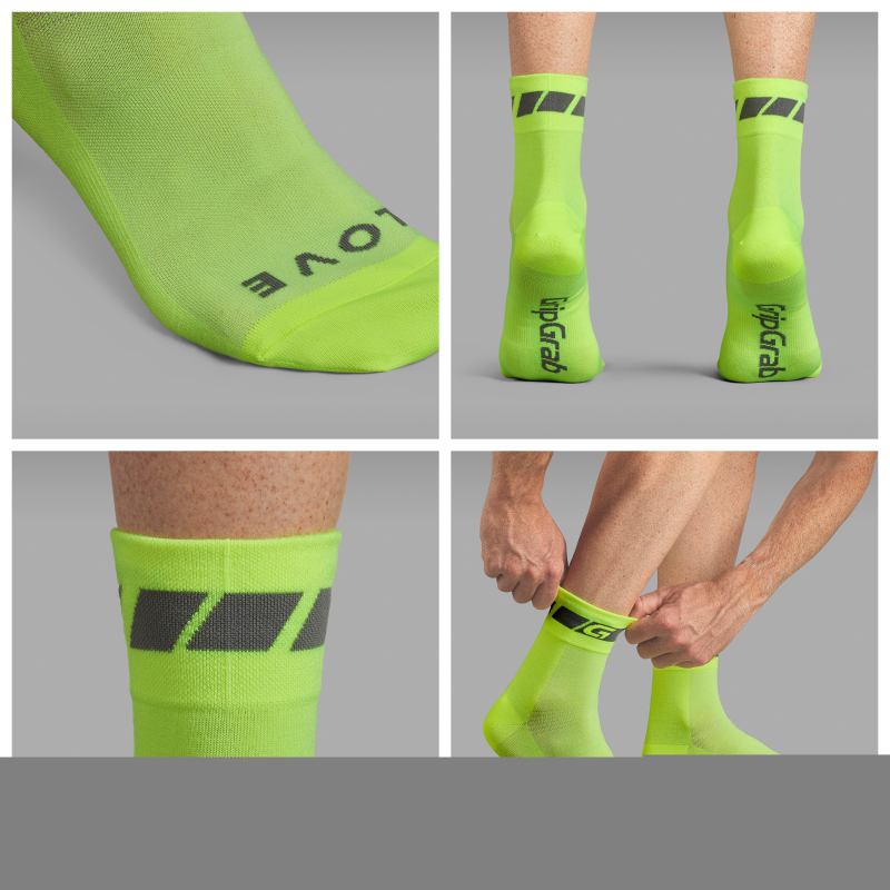 GripGrab Hi-Vis Regular Cut Sommer Socken yellow