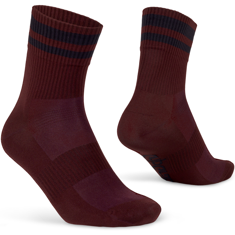 GripGrab ORIGINAL STRIPES CREW SOCKS dunkelrot