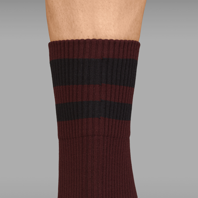 GripGrab ORIGINAL STRIPES CREW SOCKS dunkelrot
