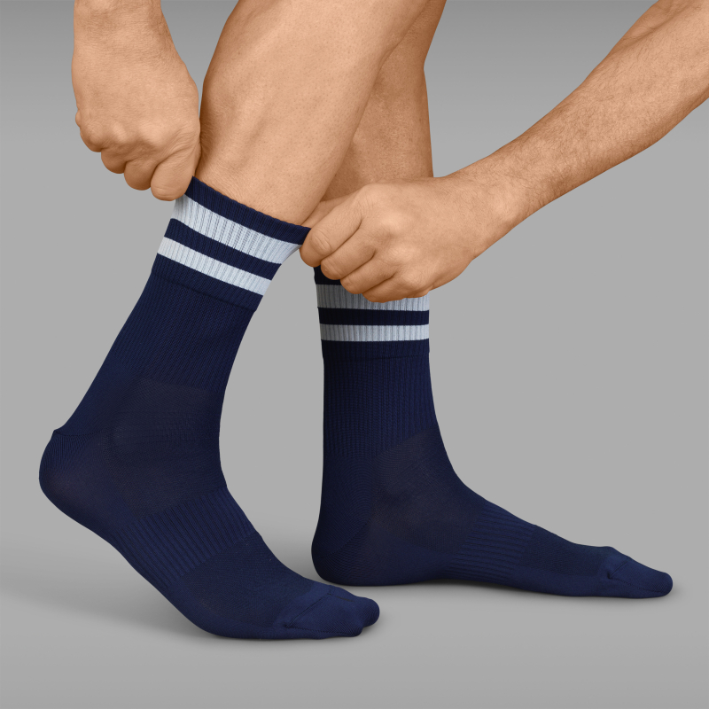 GripGrab ORIGINAL STRIPES CREW SOCKS navyblau